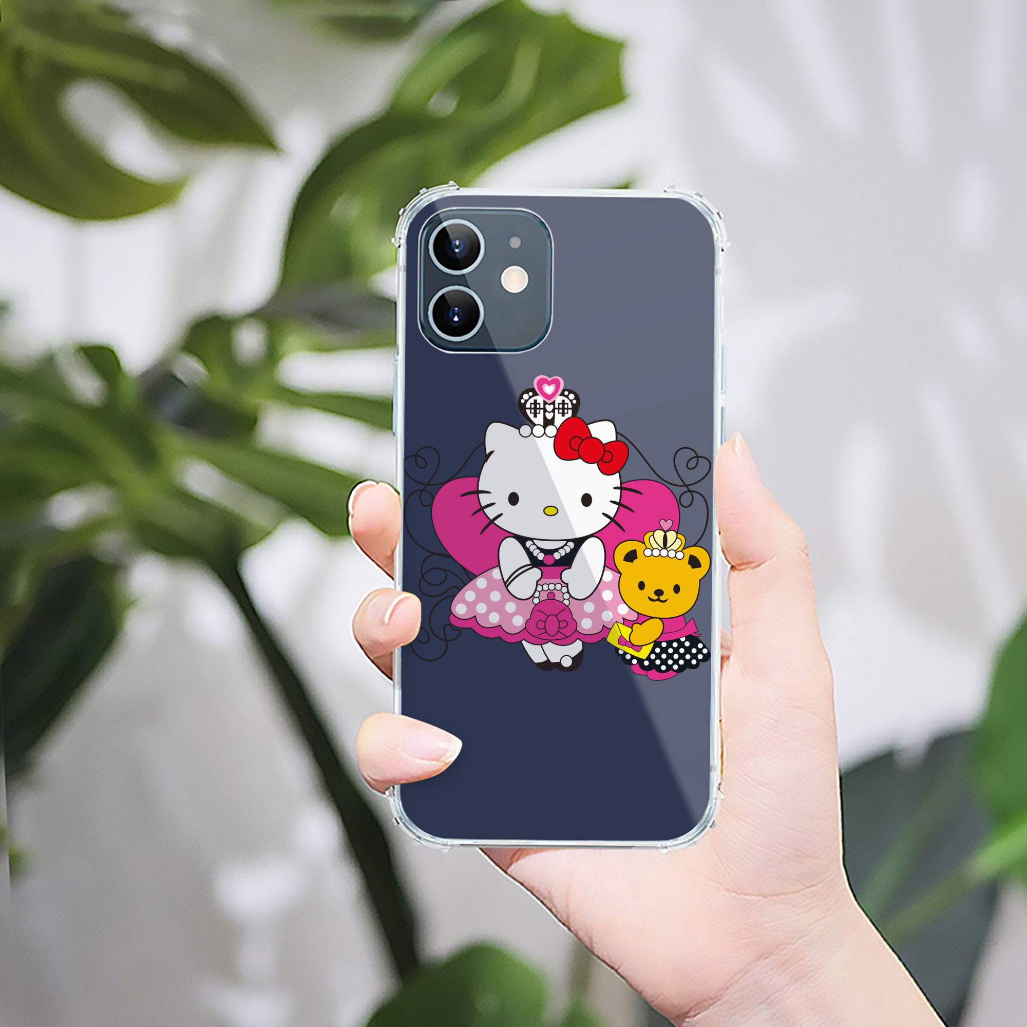 （画像用） Hello Kitty ハローキティ 【iPhone 12シリーズ対応】透明スマホケース（クリアソフトケース）